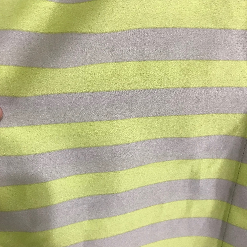 Ann Taylor Light Gray and Green Stripe Top - Picture 6 of 8